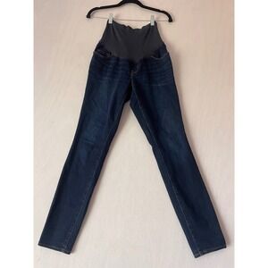 Old Navy Dark Wash Maternity Skinny Jeans Full Belly Panel Stretch Slim Fit Sz2